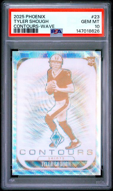 Tyler Shough 2025 Panini Phoenix Contours Wave RC #'d 233/299 PSA 10