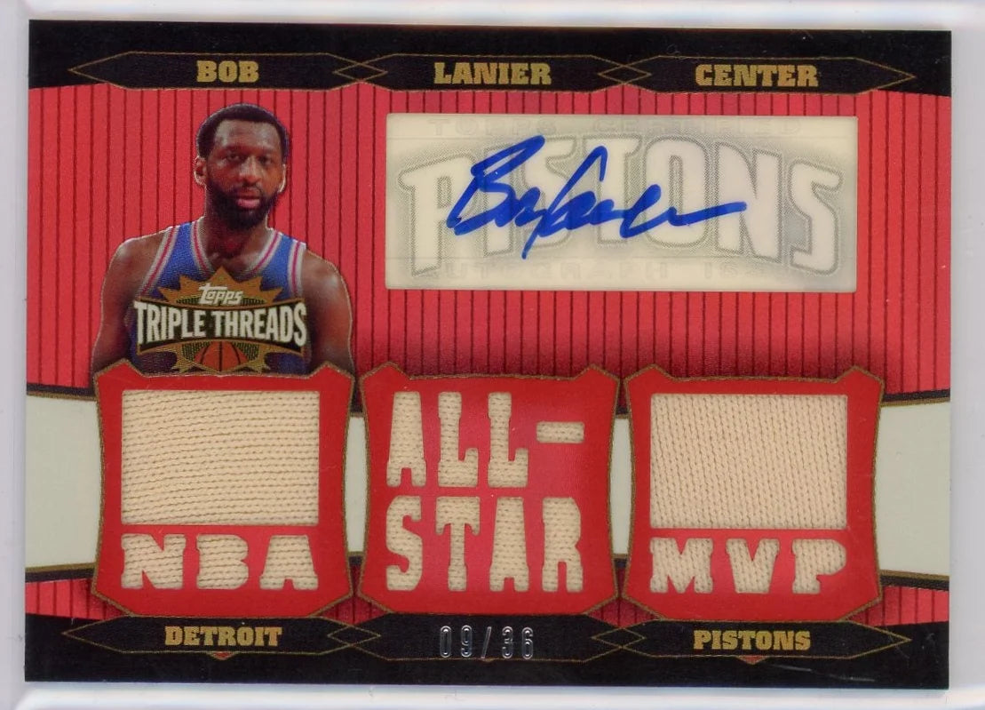 Bob Lanier 2007 Topps Triple Threads NBA All-Star MVP autograph relic #'d 09/36