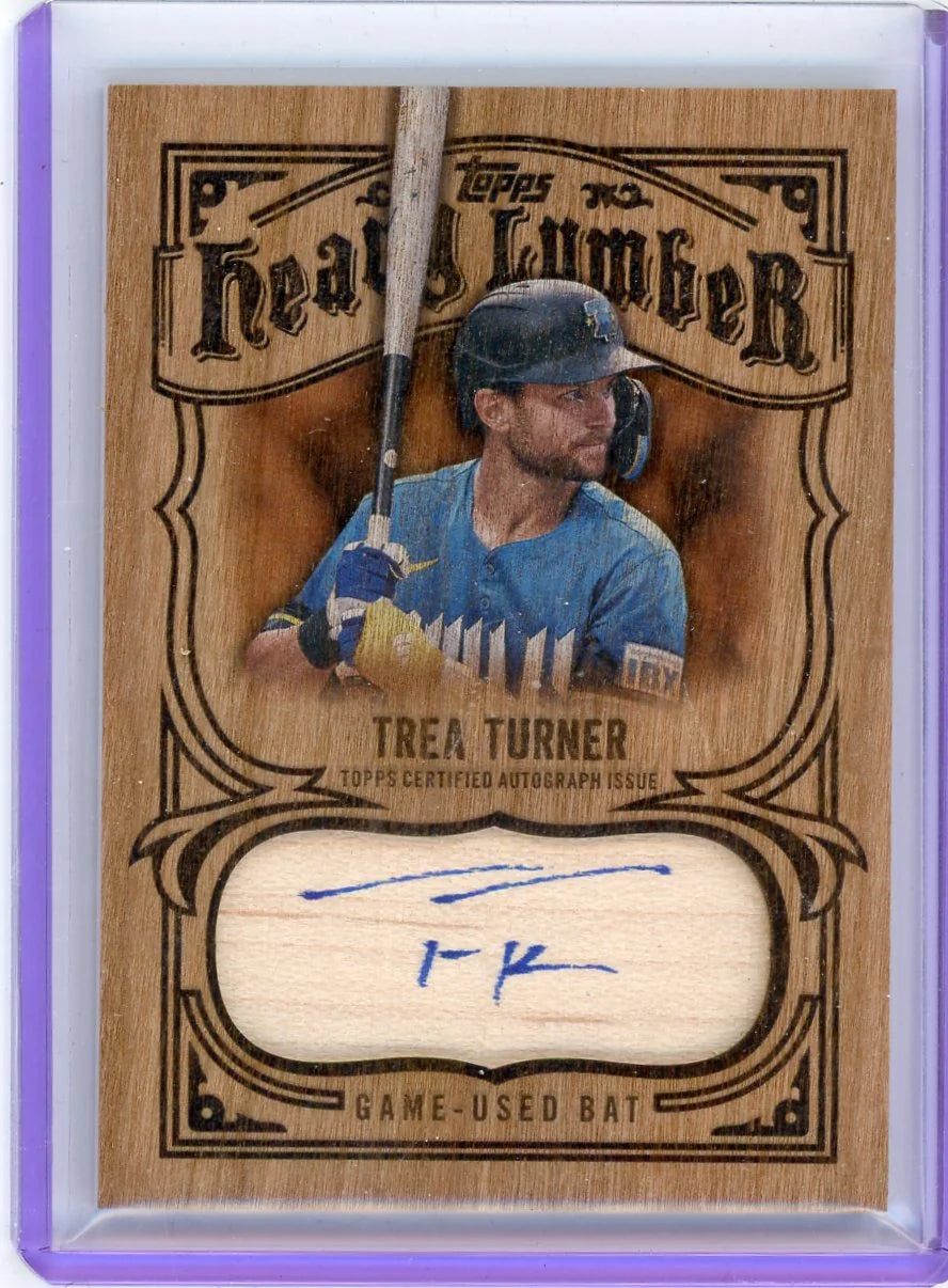 Trea Turner 2026 Topps Series 1 Heavy Lumber Game-Used Bat Relic Autograph