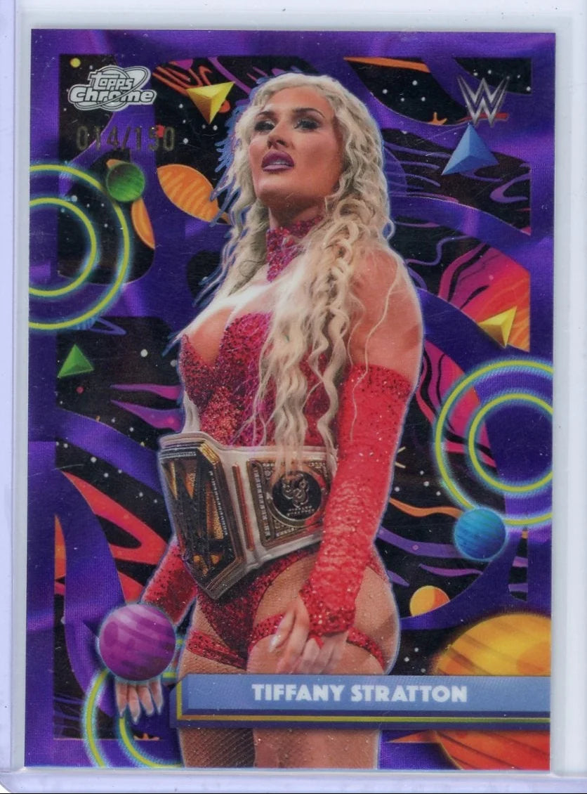 Tiffany Stratton 2026 Topps Cosmic Chrome Purple Nebula Refractor #'d 014/150