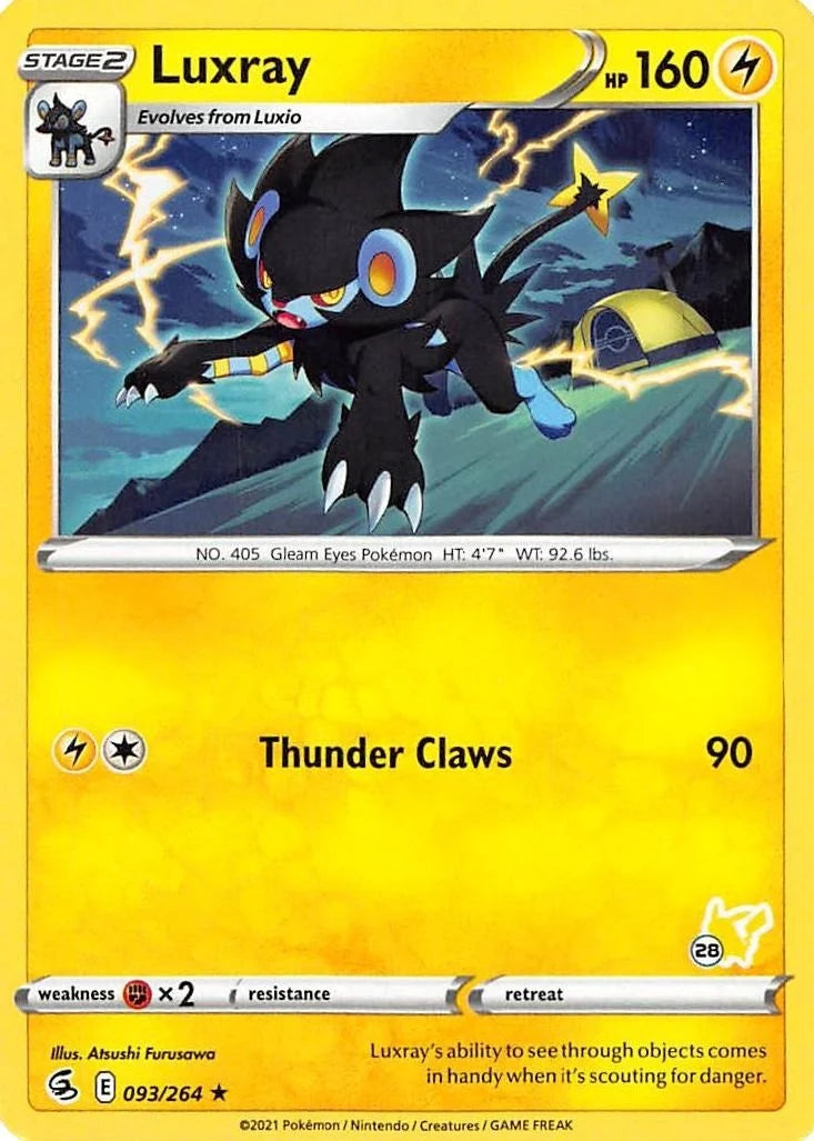 Luxray - 093/264 (#28 Pikachu Stamped) (093/264) (Battle Academy 2022) (BA22)