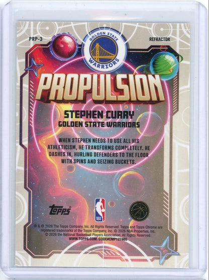 Stephen Curry 2025-26 Topps Chrome Cosmic Propulsion Refractor
