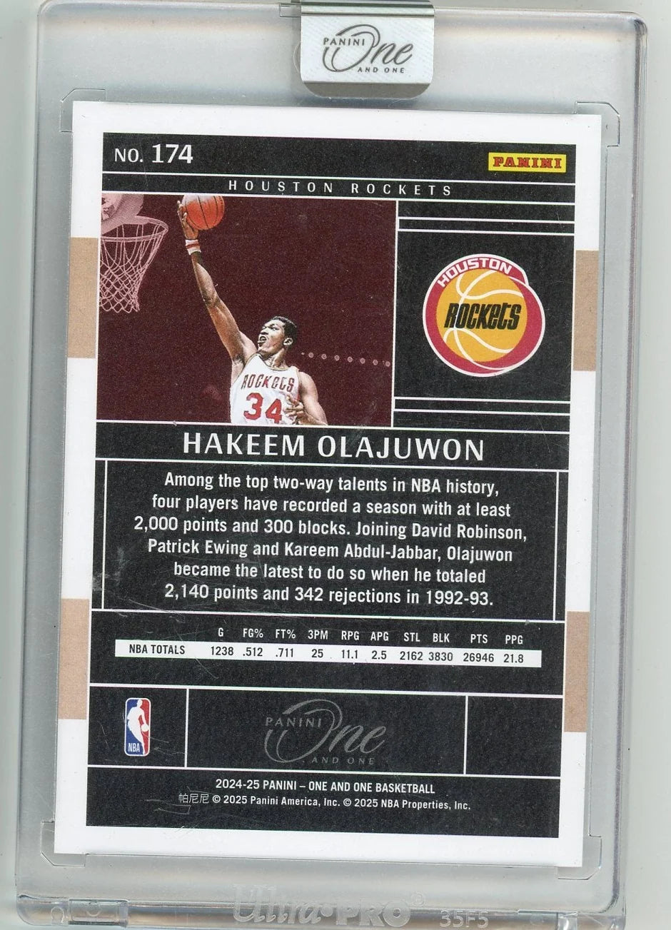 Hakeem Olajuwon 2024-25 Panini One and One #'d 55/75