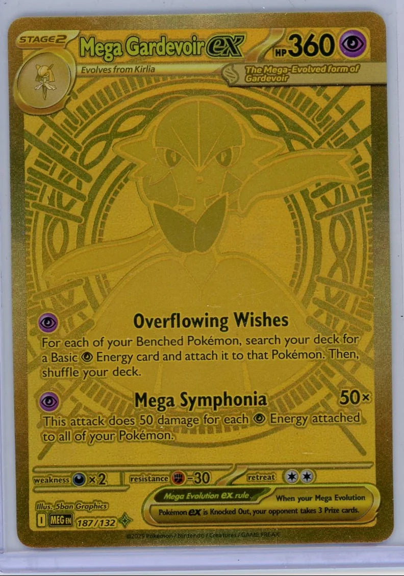 Mega Gardevoir ex Pokémon Mega Evolution Gold Hyper Rare #187/132