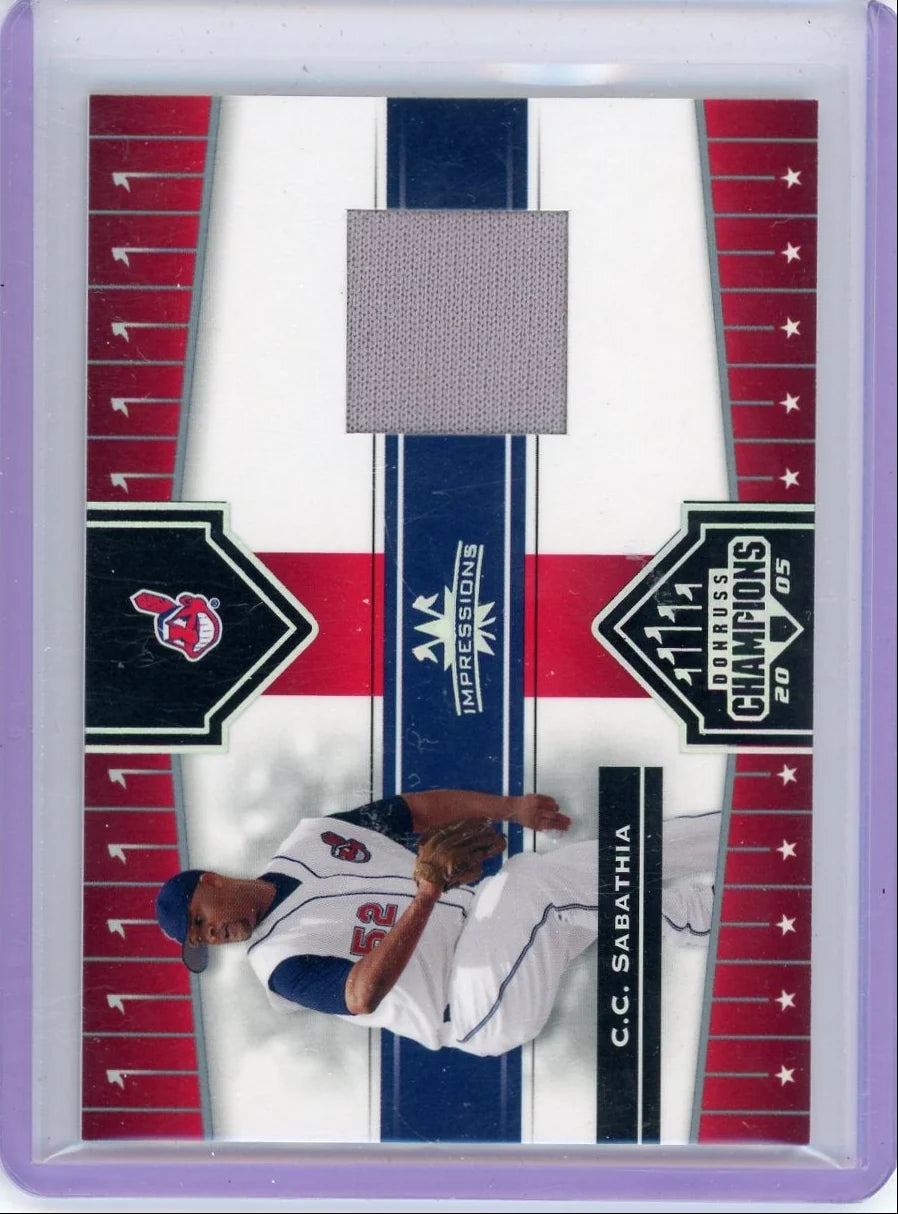 C.C. Sabathia 2005 Donruss Champions Impressions Jersey Relic