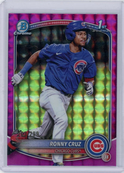 Ronny Cruz 2025 1st Bowman Chrome Fuchsia Geometric Ref. #'d 263/299