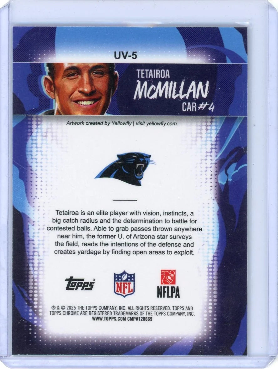 Tetairoa McMillan 2025 Topps Chrome Ultraviolet rookie card