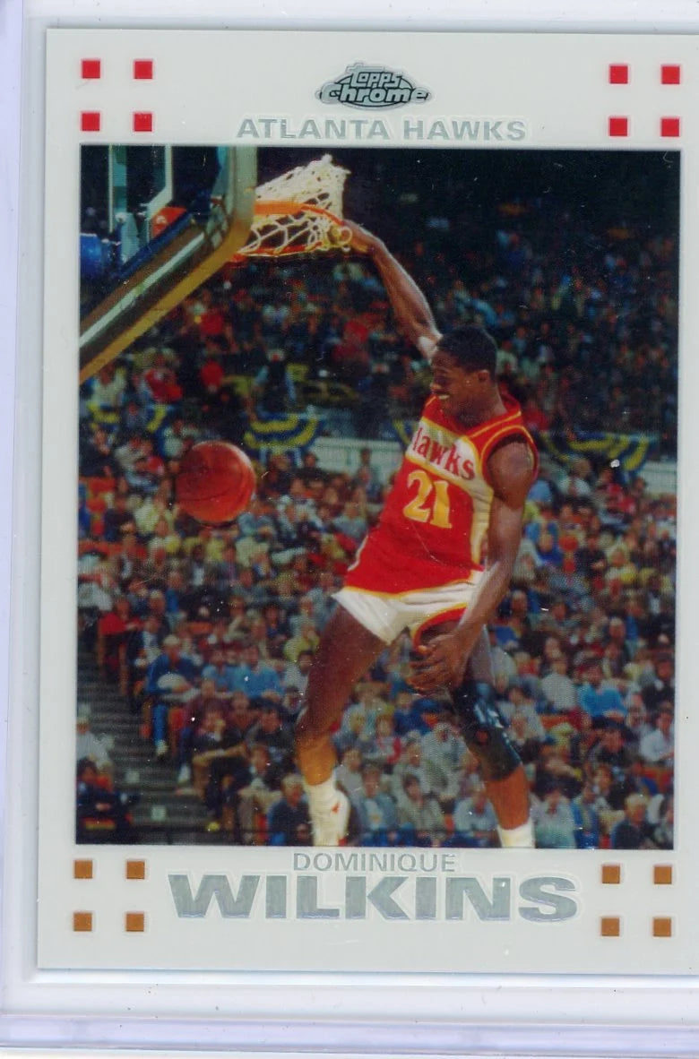 Dominique Wilkins 2007-08 Topps Chrome White Refractor #'d 76/99