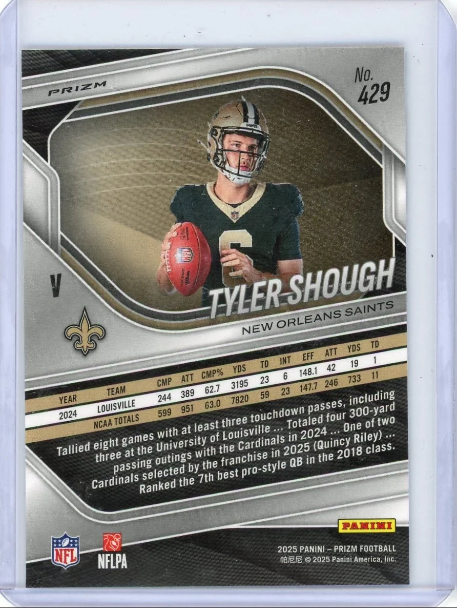 Tyler Shough 2025 Panini Prizm Silver Prizm Image Variation RC