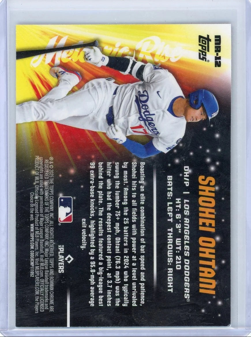 Shohei Ohtani 2025 Bowman Chrome Meteoric Rise Mojo Refractor