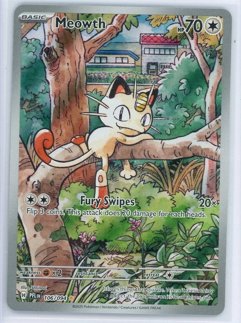 Meowth Pokémon Phantasmal Flames Illustration Rare #106/094