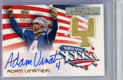 Adam Vinatieri 2002 Topps Super Bowl XXVI Goal Post Relic Auto