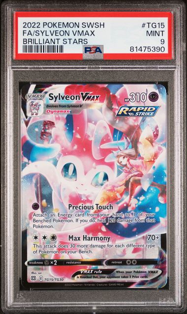Sylveon Vmax 2022 Pokémon Brilliant Stars #TG15/TG30 PSA 9