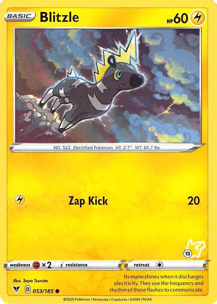Blitzle - 053/185 (#15 Pikachu Stamped) (053/185) (Battle Academy 2022) (BA22)