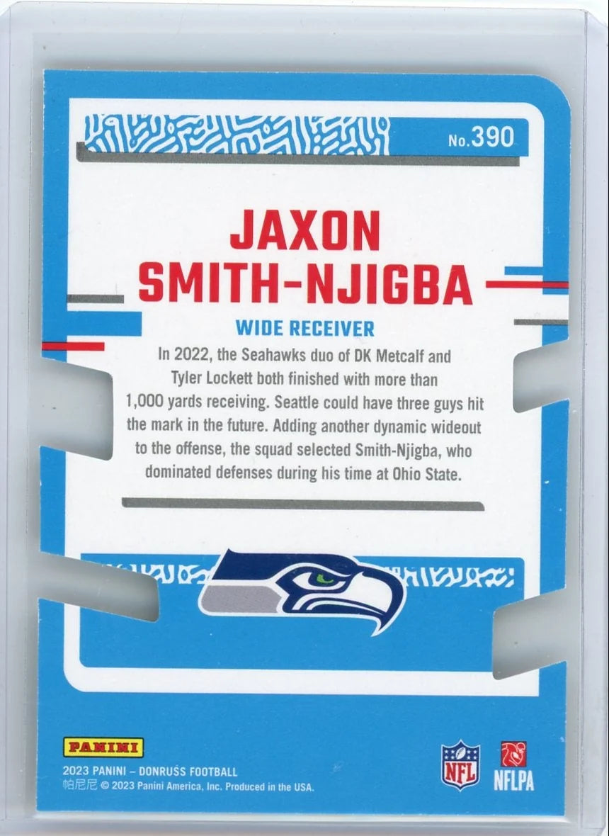 Jaxon Smith-Njigba 2023 Panini Donruss Rated Rookie Die Cut Gold #'d 19/25