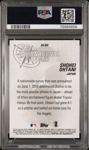 Shohei Ohtani 2018 Topps Chrome Update International Affair #IA-SO PSA 9