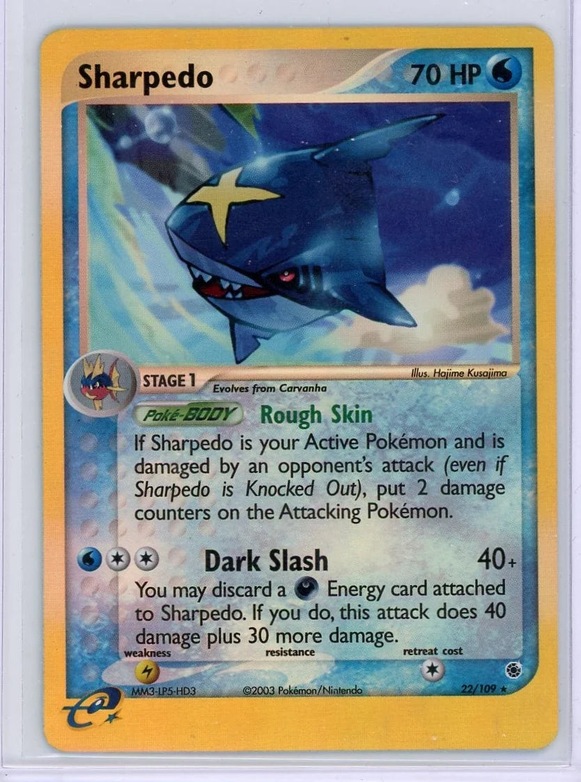 Sharpedo Pokémon Ruby and Sapphire Reverse Holo #22/109