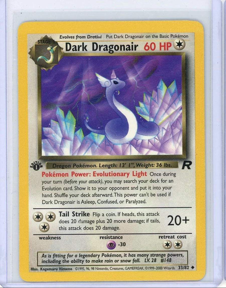 Dark Dragonair 2000 Pokemon Team Rocket 1st Edition non holo #33/82 LP