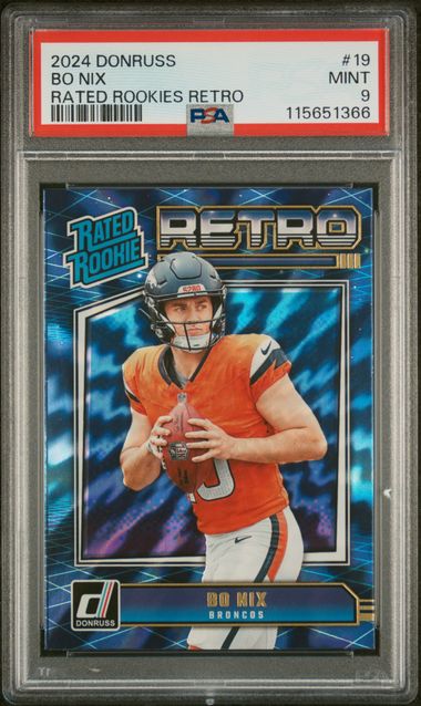Bo Nix 2024 Panini Donruss Football Rated Rookies Retro PSA 9