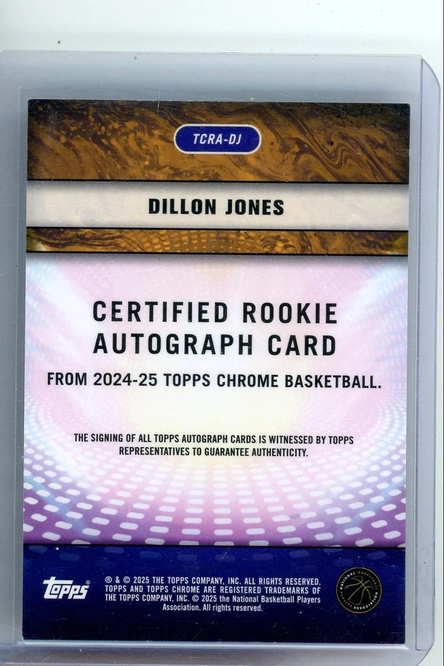 Dillon Jones 2024-25 Topps Chrome autograph red geometric ref. rc #'d 5/5