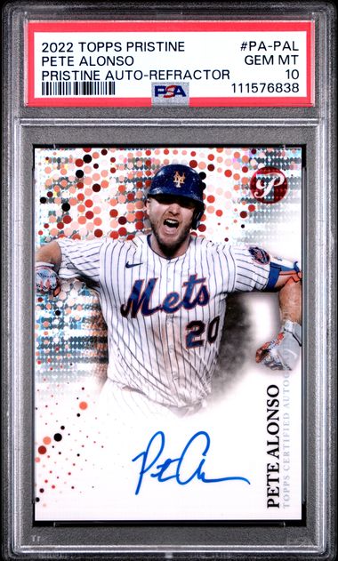 Pete Alonso 2022 Topps Pristine autograph refractor #'d 60/99 PSA 10