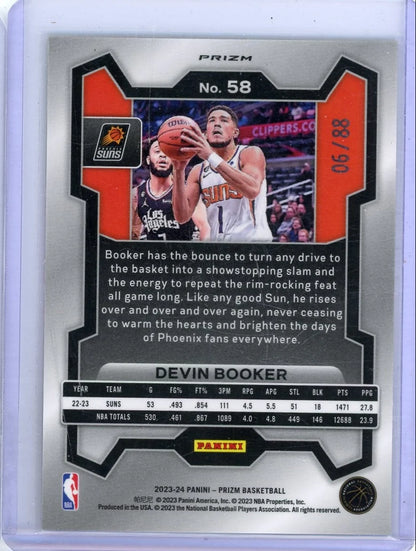 Devin Booker 2023-24 Panini Prizm Asia Tri-Color Prizm #'d 06/88