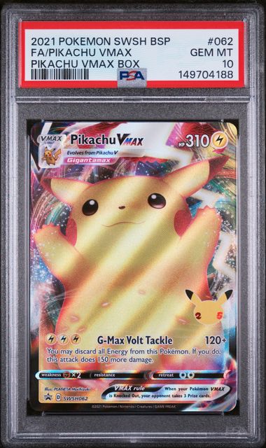 Pikachu Vmax Pokémon Celebrations Black Star Promo #SWSH062 PSA 10