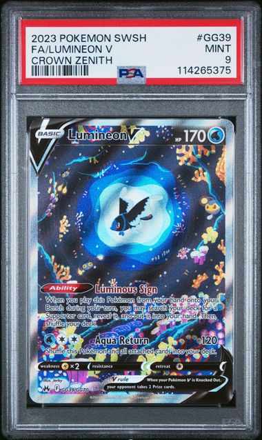 Lumineon V Pokémon Crown Zenith Galarian Gallery #GG39/GG70 PSA 9