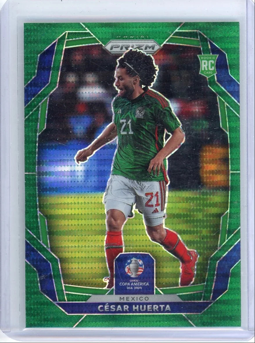 Cesar Huerta 2024 Panini Prizm green pulsar prizm rookie card #'d 05/05