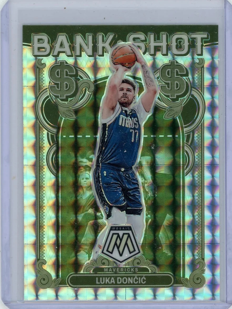 Luka Doncic 2023-24 Panini Mosaic Bank Shot Silver