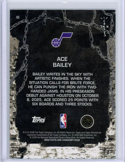 Ace Bailey 2025-26 Topps Chrome X Cactus Jack Refractor RC