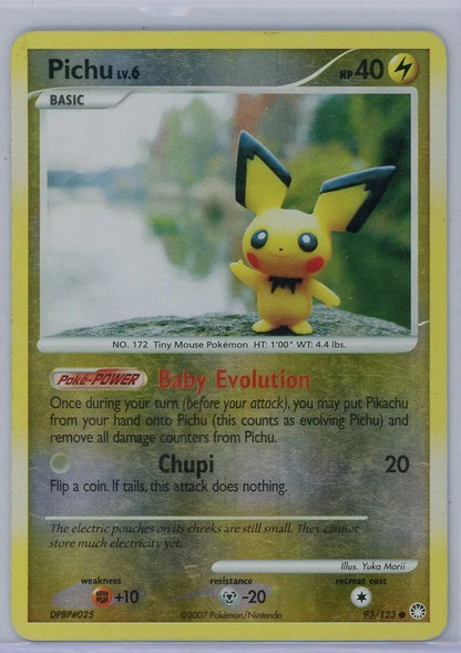 Pichu Pokémon Mysterious Treasures Common Reverse Holofoil #93/123 (LP)