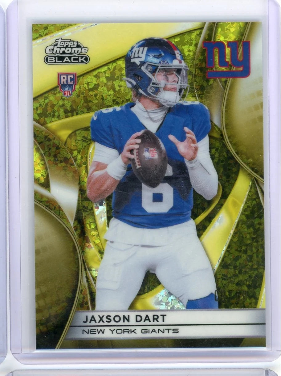 Jaxson Dart 2025 Topps Chrome Black Gold Mini Diamond #'d 09/50