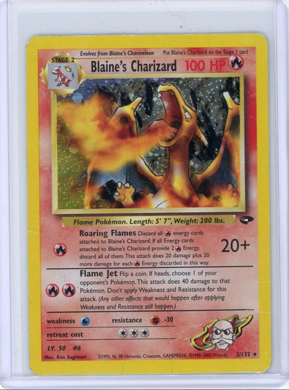 Blaine's Charizard Pokémon Gym Challenge Holo #2/132 (DMG)