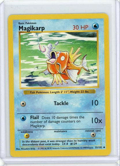 Magikarp 1999 Pokemon Base Set Shadowless non-holo #35/102 LP