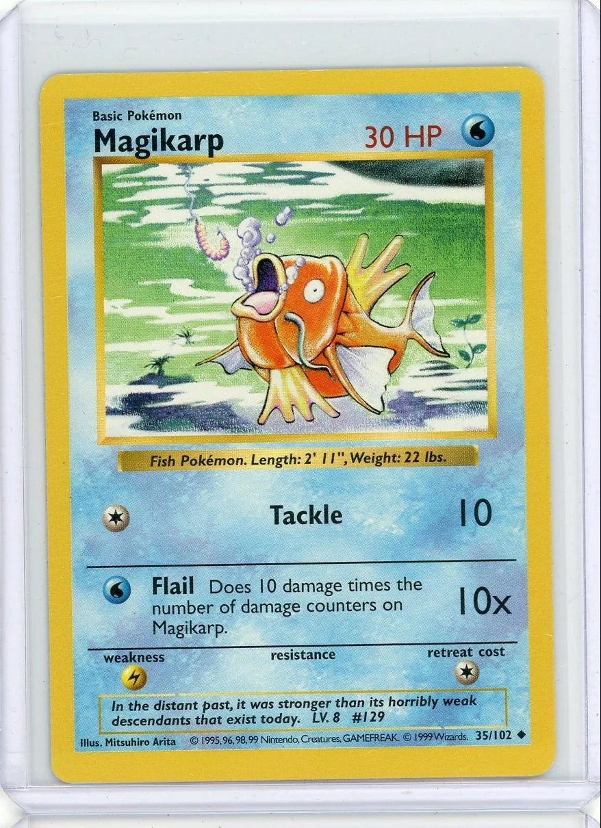 Magikarp 1999 Pokemon Base Set Shadowless non-holo #35/102 LP