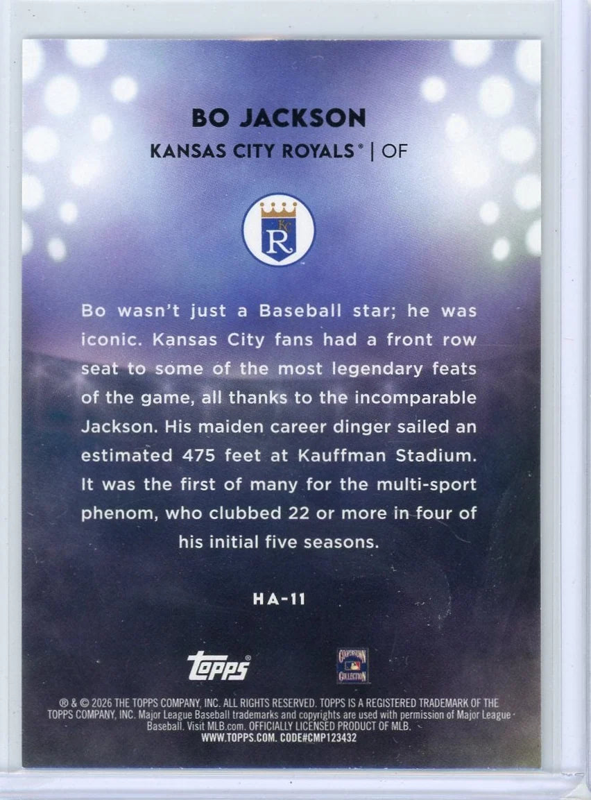 Bo Jackson 2026 Topps Home Field Advantage SSP