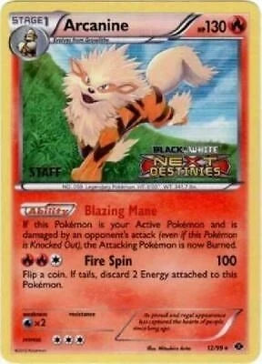 Arcanine - 12/99 (Prerelease) [Staff] (12/99) (Black and White Promos) (PR)