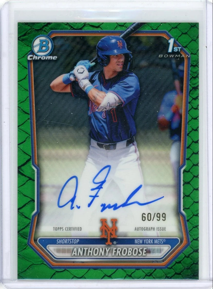 Anthony Frobose 2026 1st Bowman Chrome Green Reptilian Auto #'d 60/99