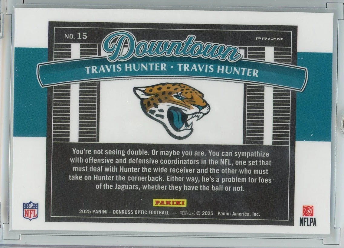Travis Hunter 2025 Panini Donruss Optic Dual Downtown SSP