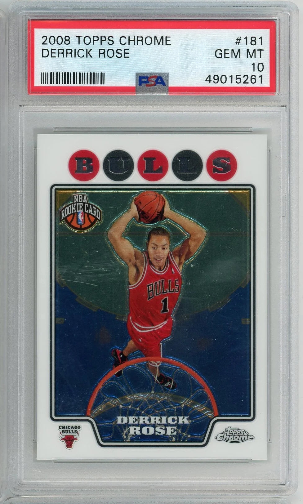 Derrick Rose 2008 Topps Chrome Rookie Card PSA 10
