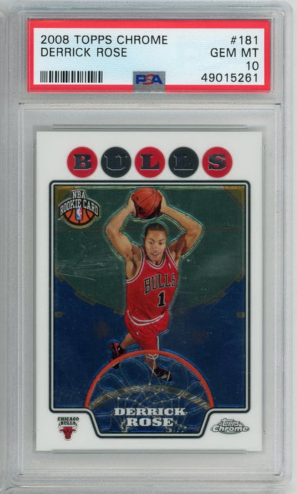 Derrick Rose 2008 Topps Chrome Rookie Card PSA 10