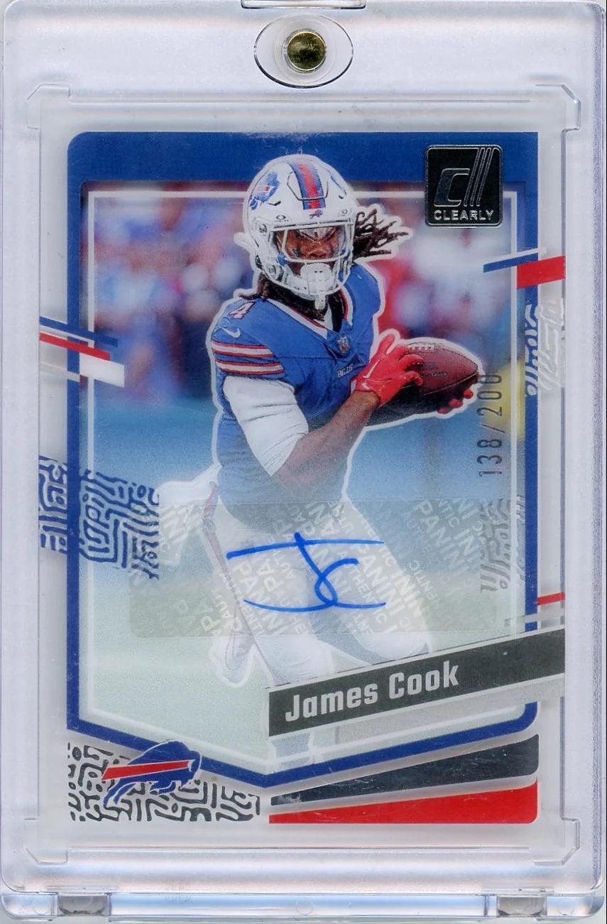 James Cook 2023 Panini Donruss Clearly Auto #'d 138/200