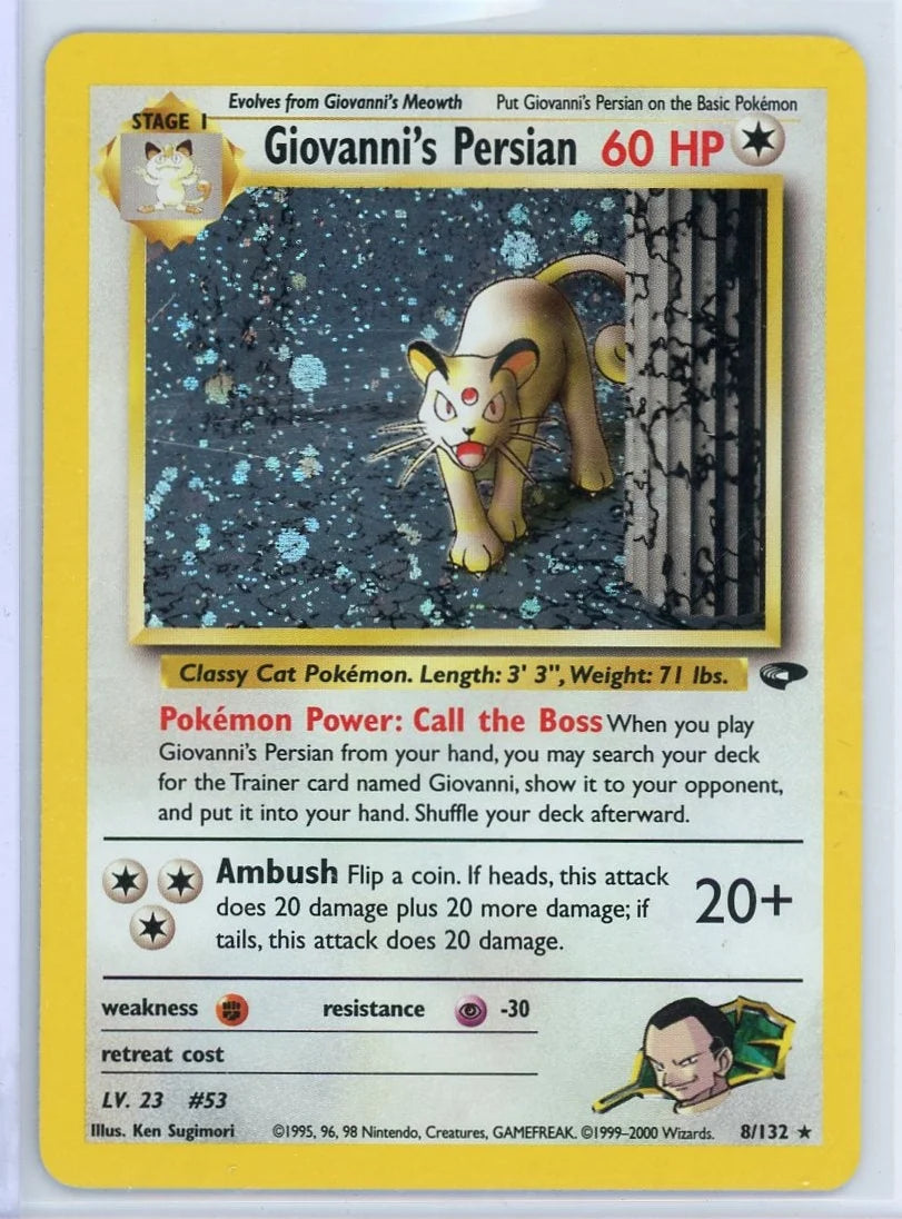 Giovanni's Persian 2000 Pokemon Gym Challenge holo #8/132