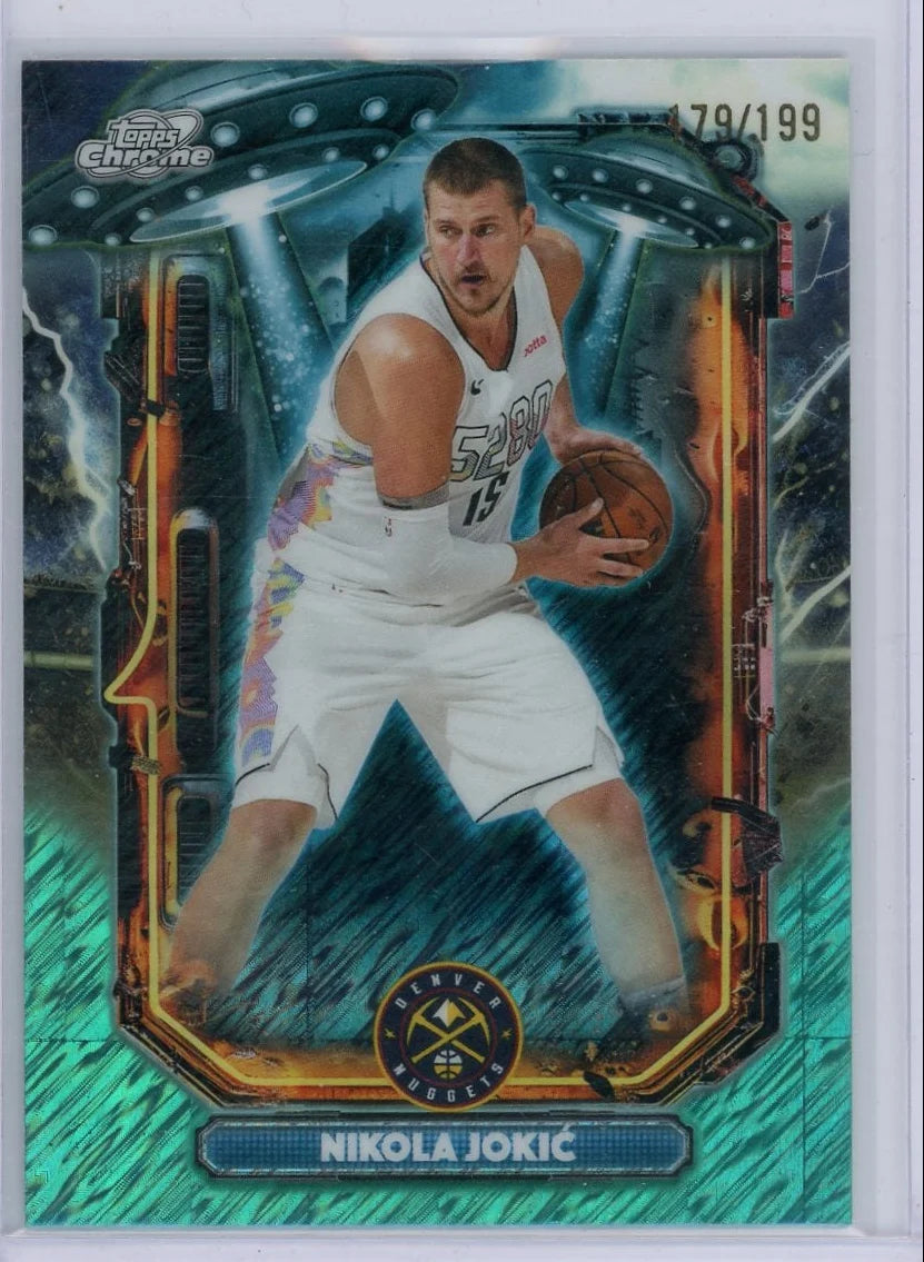 Nikola Jokic 2025-26 Topps Chrome Cosmic Extraterrestrial Talent Aqua Refractor #'d 179/199