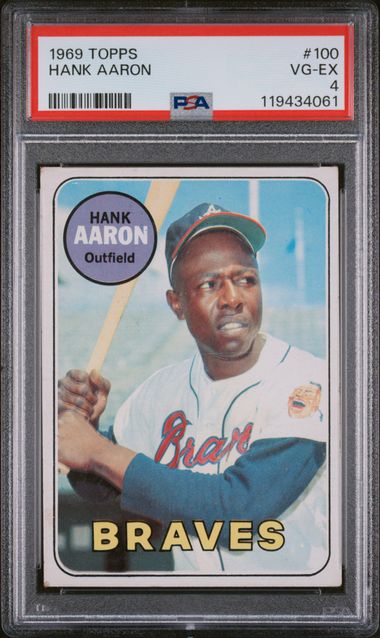Hank Aaron 1969 Topps #100 PSA 4