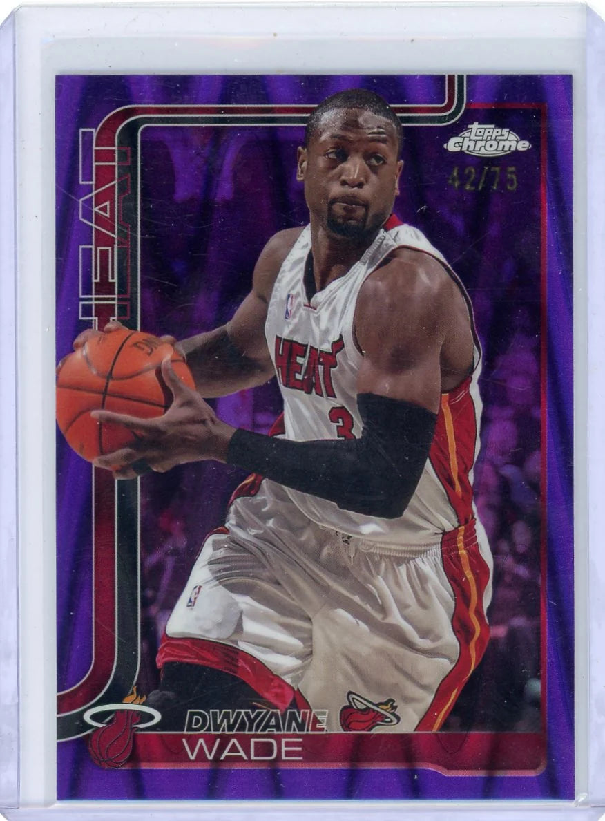 Dwyane Wade 2025-26 Topps Chrome Purple Raywave #'d 42/75