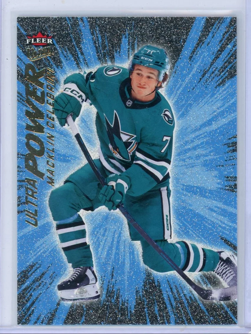 Macklin Celebrini 2024-25 Upper Deck Fleer Ultra Ultra Power blue RC