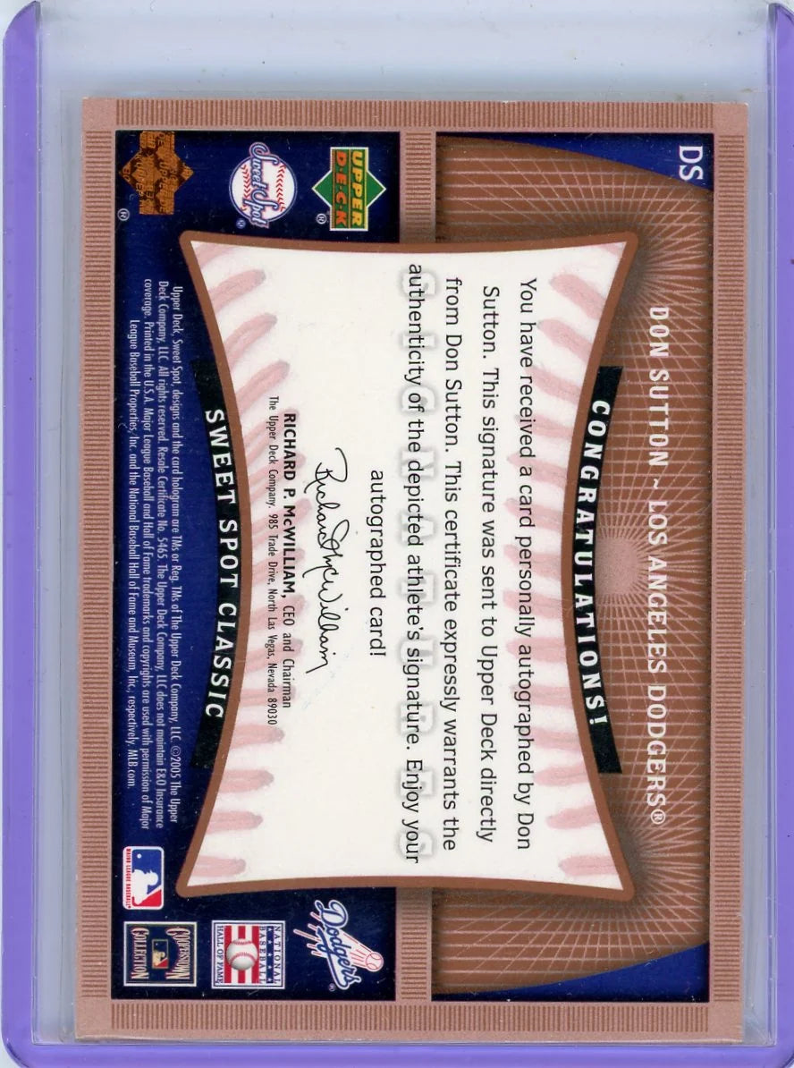 Don Sutton 2005 Upper Deck Sweet Spot Classic Signatures
