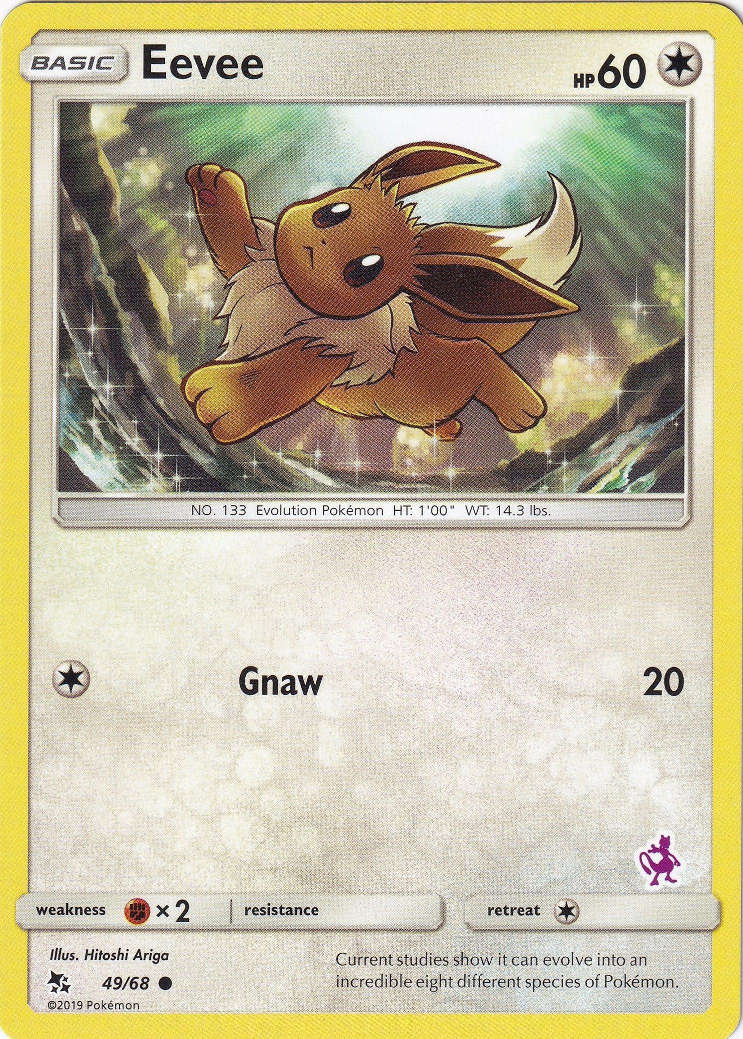 Eevee - 49/68 (Mewtwo Stamped) (049/068) (Battle Academy) (BTA)